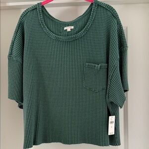 Pilcro Casual Waffle Knit Pocket Tee